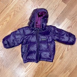 Patagonia 3-6m purple down jacket
